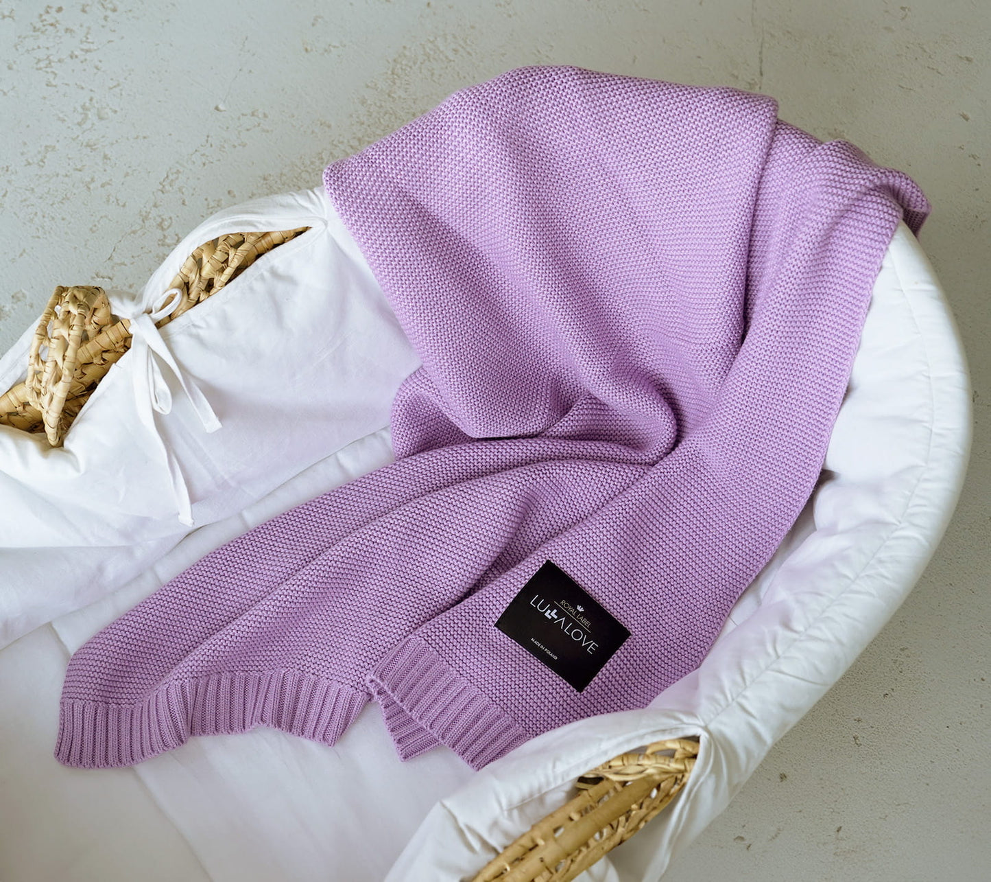 Bamboo baby blanket - Lavender - Classic knit