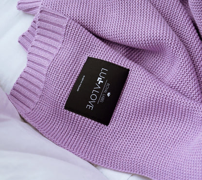 Bamboo baby blanket - Lavender - Classic knit
