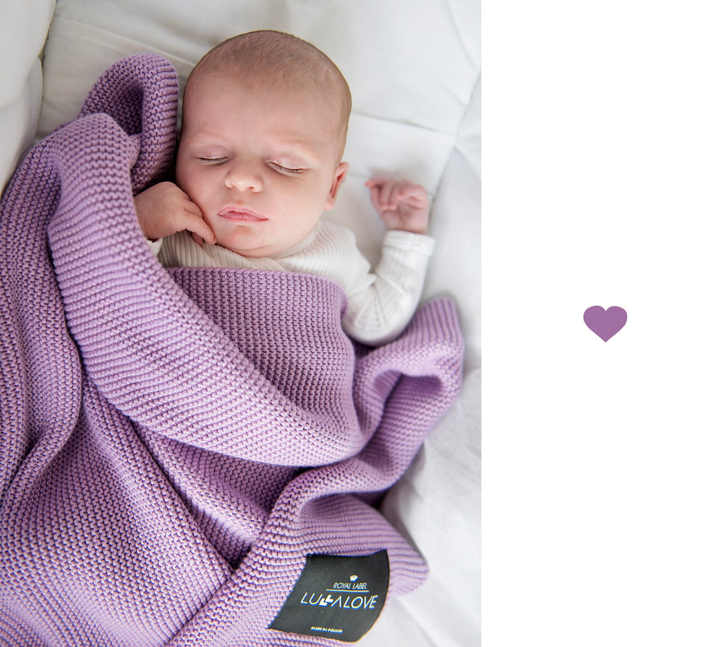 Bamboo baby blanket - Lavender - Classic knit