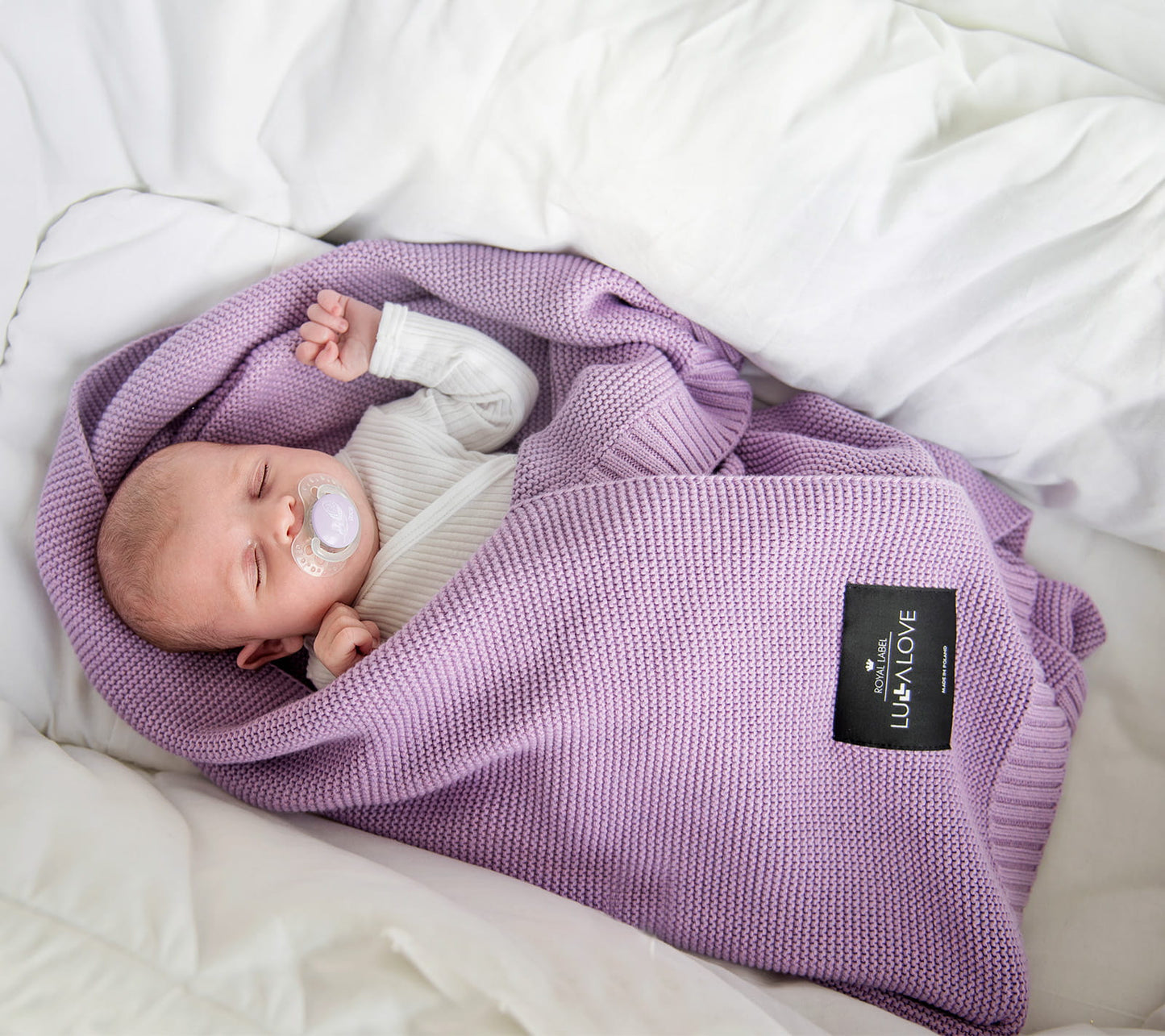 Bamboo baby blanket - Lavender - Classic knit