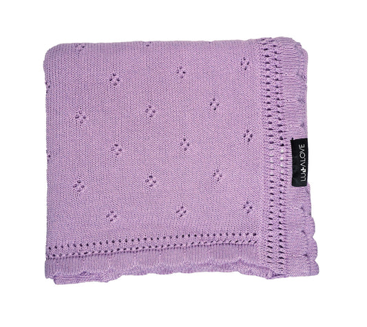 Soft cellular bamboo baby blanket - Lavender - Daisy