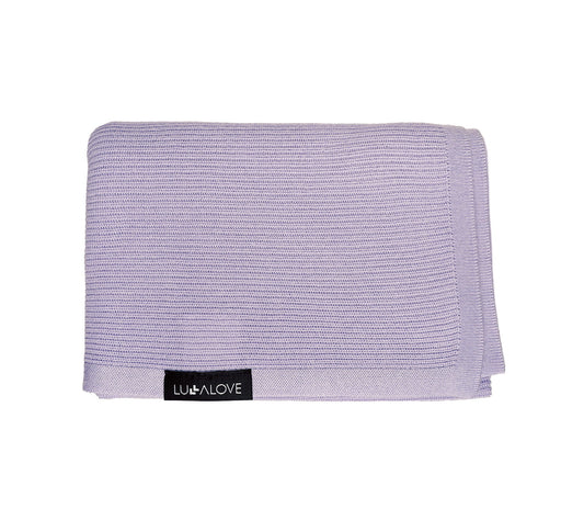 Light knitted bamboo swaddle blanket - Lavender