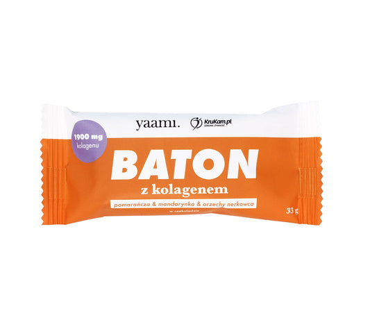 Yaami Collagen Bar - Cashews with tangerine & orange in Chocolate