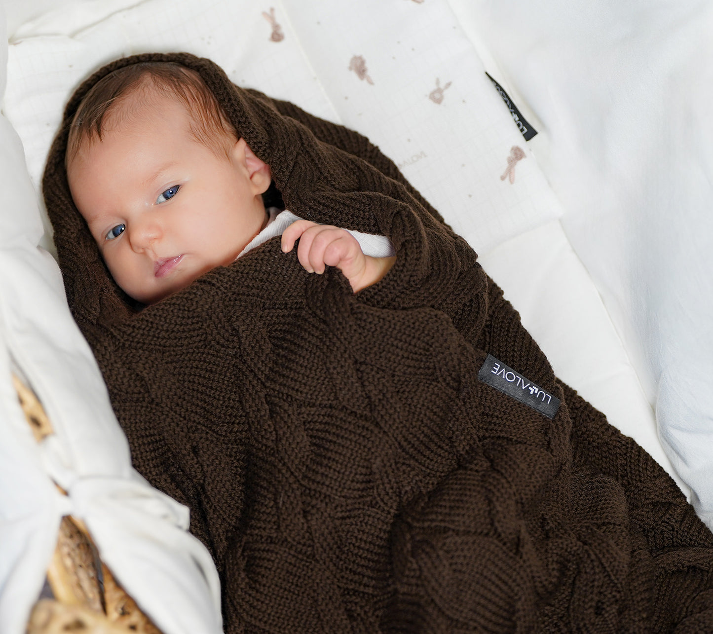 Merino Wool Baby Blanket - Chocolate