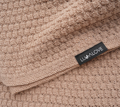 Light merino wool blanket & swaddle - Caramel