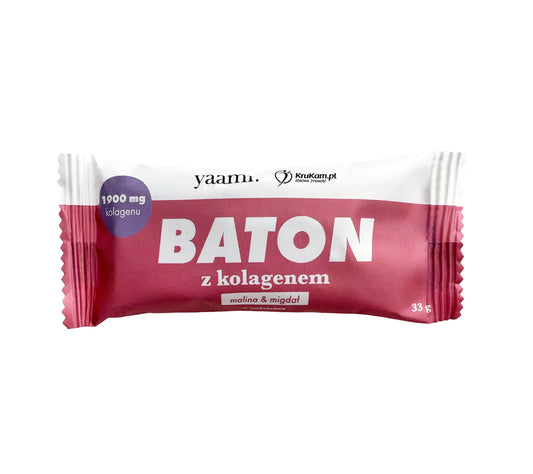 Yaami Collagen Bar - Raspberry & Almond in Chocolate