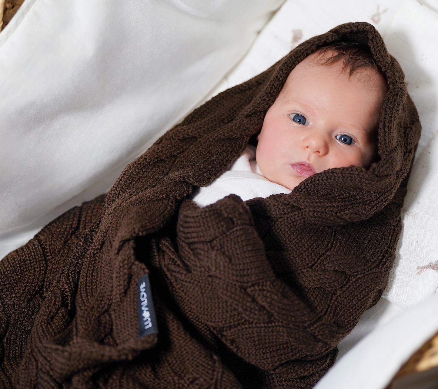 Merino Wool Baby Blanket - Chocolate
