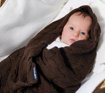 Merino Wool Baby Blanket - Chocolate