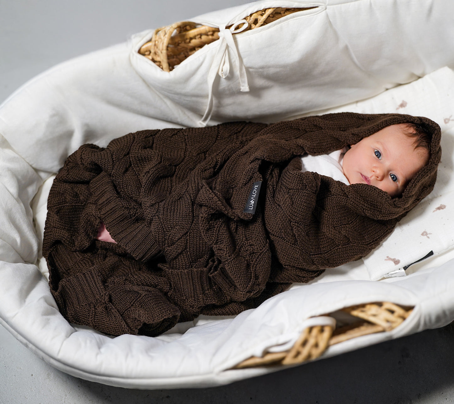 Merino Wool Baby Blanket - Chocolate