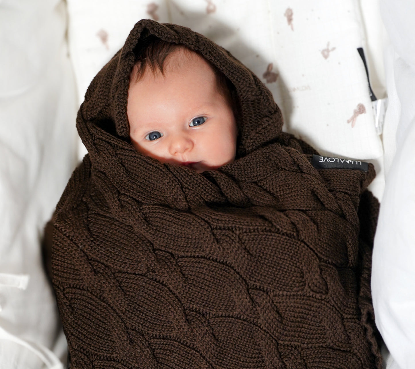 Merino Wool Baby Blanket - Chocolate