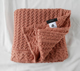 Premium Merino Wool Baby Blanket "Cookie" - Terracotta