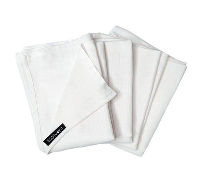 Baby muslin cloths - set of 4 - white Accessories Lullalove 