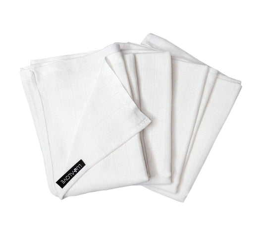 Baby muslin cloths - set of 4 - white Accessories Lullalove 