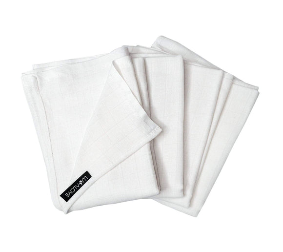 Baby muslin cloths - set of 4 - white Accessories Lullalove 