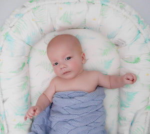 Baby nest - Ferns blue Sleeping nests Lullalove UK 