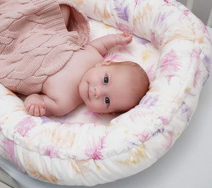 Baby nest - Ferns pink Sleeping nests Lullalove UK 