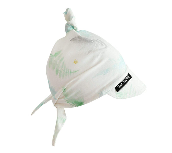 Baby sun hat - Ferns blue (100% bamboo) Hat Lullalove UK 