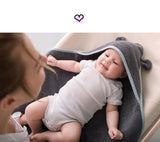 Baby towel with neck strap - 100% bamboo - Grey Towel Lullalove UK 