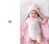 Baby towel with neck strap - 100% bamboo - Pink Towel Lullalove UK 