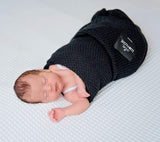 Bamboo baby blanket - Black - Macaroon knit Blanket Lullalove UK 