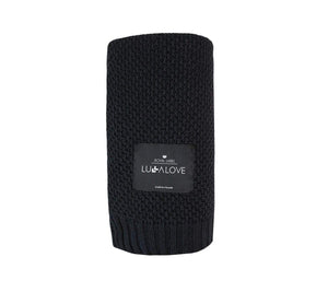 Bamboo baby blanket - Black - Macaroon knit Blanket Lullalove UK 