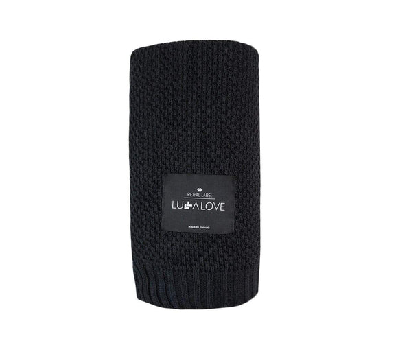 Bamboo baby blanket - Black - Macaroon knit Blanket Lullalove UK 