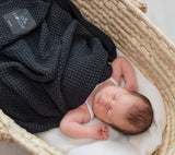 Bamboo baby blanket - Black - Macaroon knit Blanket Lullalove UK 