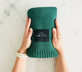 Bamboo baby blanket - Bottle green - Classic knit Blanket Lullalove UK 