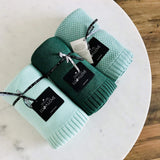 Bamboo baby blanket - Bottle green - Classic knit Blanket Lullalove UK 