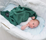 Bamboo baby blanket - Bottle green - Classic knit Blanket Lullalove UK 