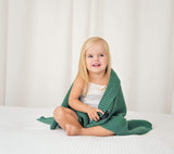 Bamboo baby blanket - Bottle green - Classic knit Blanket Lullalove UK 