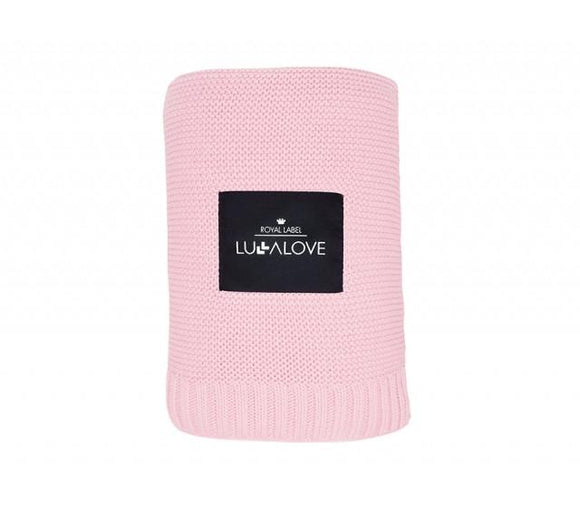 Bamboo classic knit blanket - 80x100cm - Candy pink - Lullalove UK
