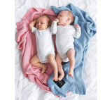 Bamboo baby blanket - Candy pink - Classic knit Blanket Lullalove UK 