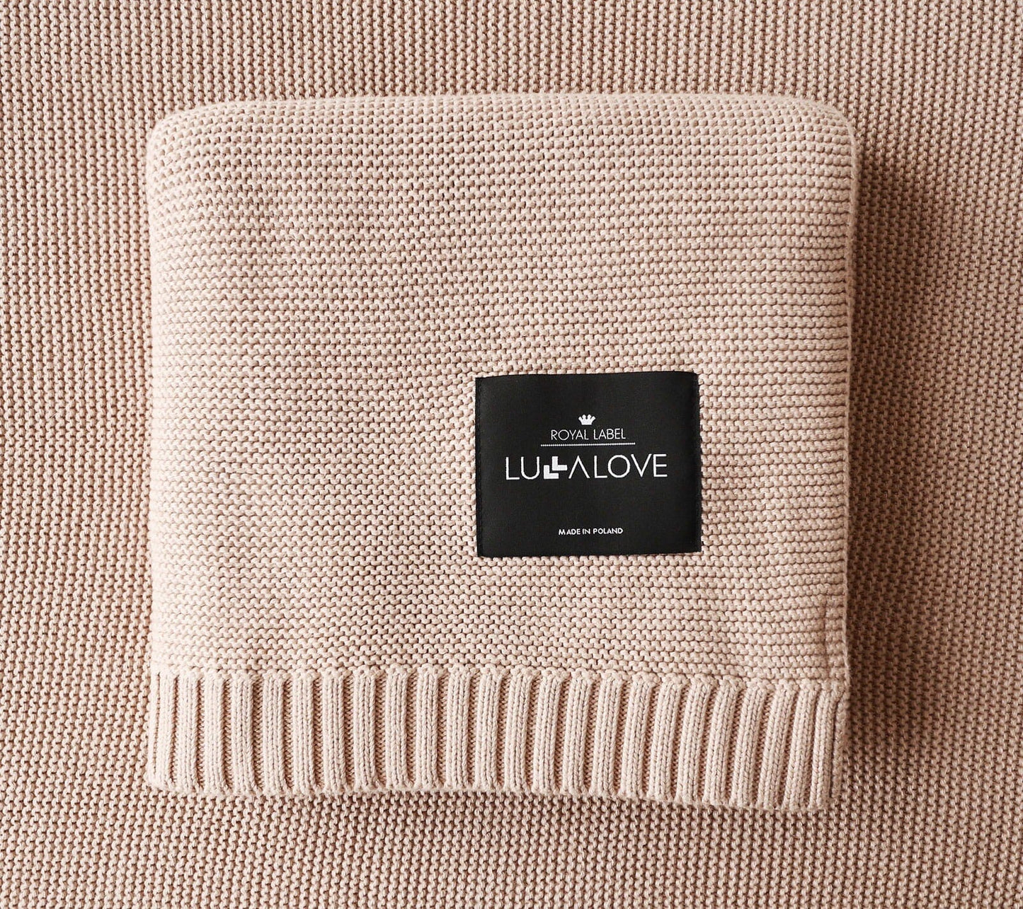 Bamboo baby blanket - Caramel Beige - Classic knit Blanket Lullalove UK 