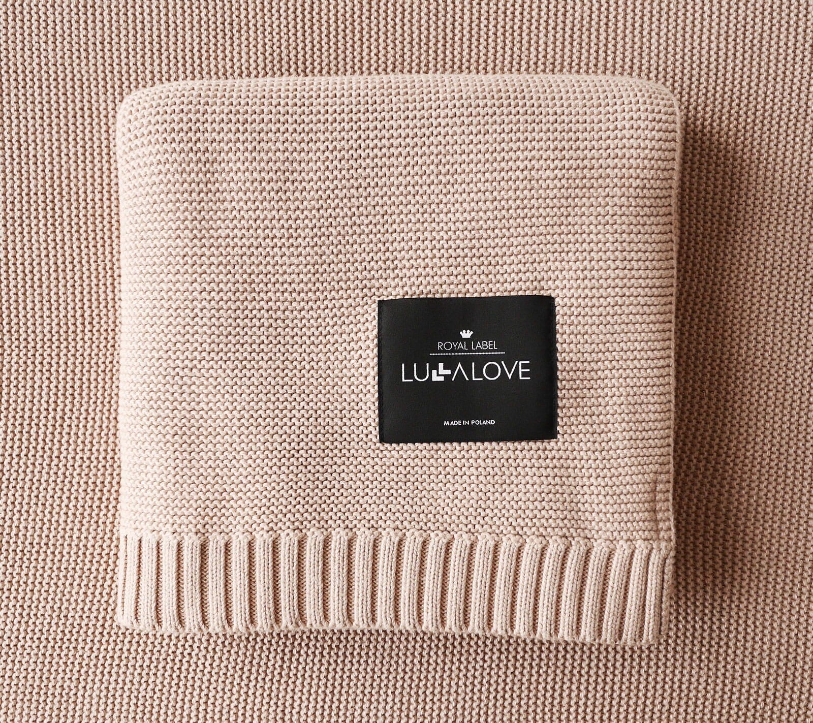 Bamboo baby blanket - Caramel Beige - Classic knit Blanket Lullalove UK 