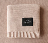 Bamboo baby blanket - Caramel Beige - Classic knit Blanket Lullalove UK 
