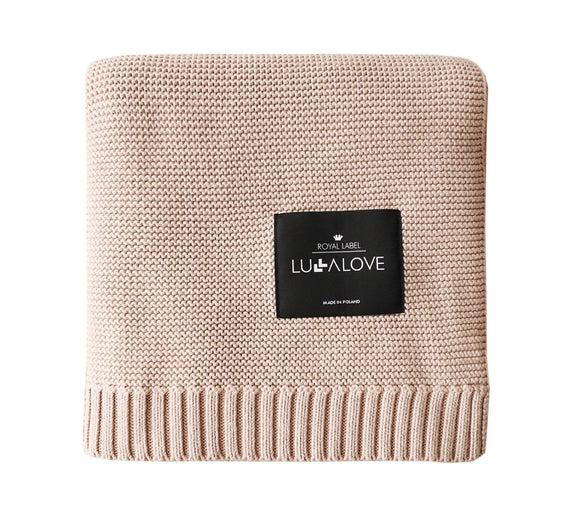 Bamboo baby blanket - Caramel Beige - Classic knit Blanket Lullalove UK 
