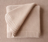 Bamboo baby blanket - Caramel Beige - Classic knit Blanket Lullalove UK 