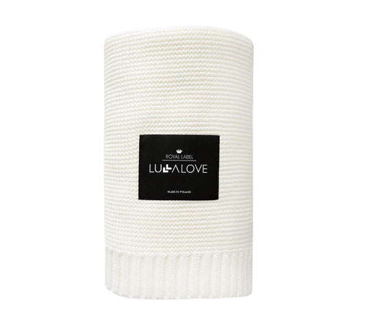 Bamboo baby blanket - Coconut - Classic knit Blanket Lullalove UK 