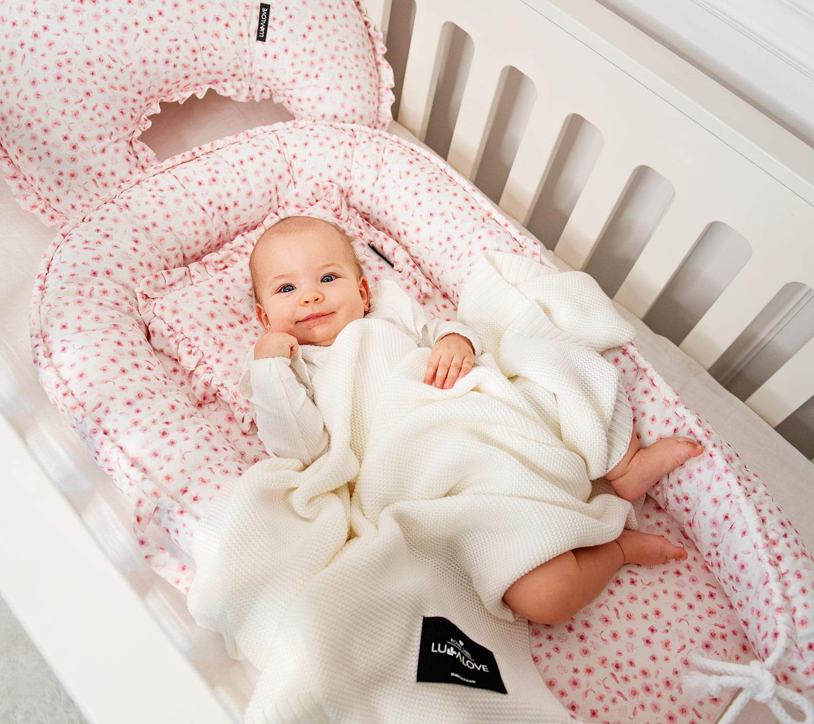 Bamboo baby blanket - Coconut - Classic knit Blanket Lullalove UK 