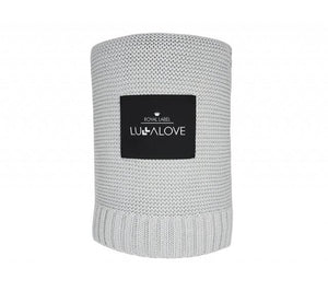 Bamboo classic knit blanket - 80x100cm - Grey - Lullalove UK