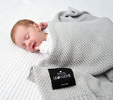 Bamboo baby blanket - Grey - Macaroon knit Blanket Lullalove UK 
