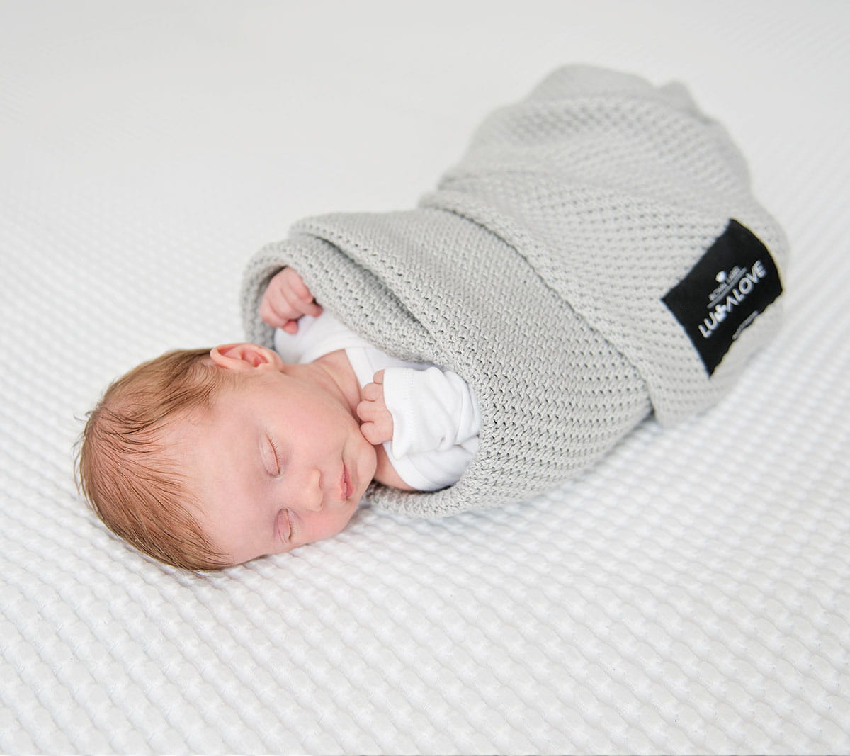 Bamboo baby blanket - Grey - Macaroon knit Blanket Lullalove UK 