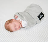 Bamboo baby blanket - Grey - Macaroon knit Blanket Lullalove UK 