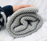 Bamboo baby blanket - Grey - Macaroon knit Blanket Lullalove UK 