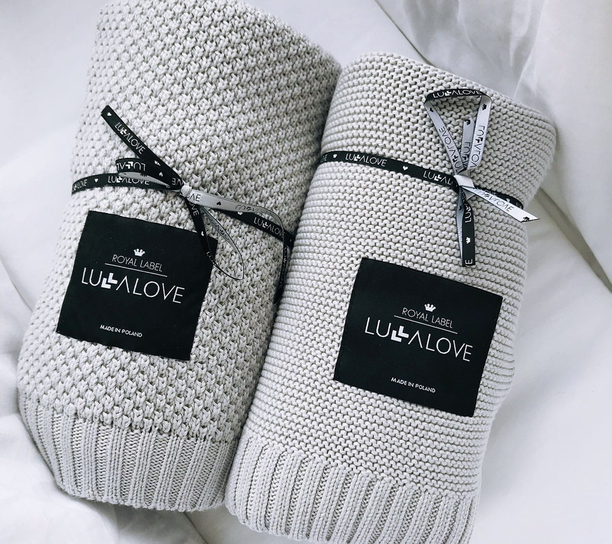 Bamboo baby blanket - Grey - Macaroon knit Blanket Lullalove UK 