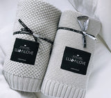 Bamboo baby blanket - Grey - Macaroon knit Blanket Lullalove UK 