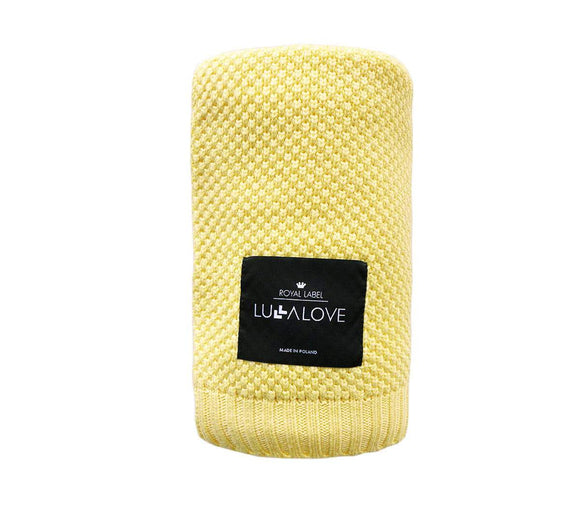 Bamboo baby blanket - Lemon - Macaroon knit Blanket Lullalove UK 