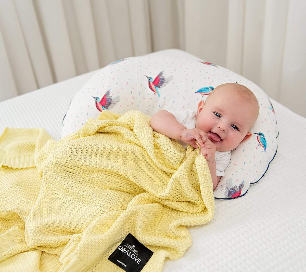Bamboo baby blanket - Lemon - Macaroon knit Blanket Lullalove UK 