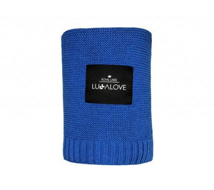 Bamboo classic knit blanket - 80x100cm - Navy blue - Lullalove UK
